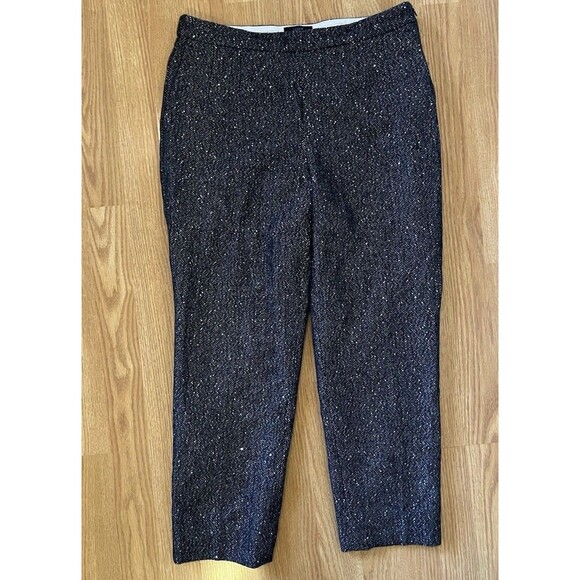 J Crew Gray Silver Sequin Wool Blend Cropped Martie Pant Size 8 - Picture 3 of 10